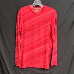 Nike Red Striped Long-Sleeve Training Tee